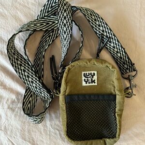 Lucy & Yak Brady Mini Cross Body Pouch Bag in Olive Corduroy